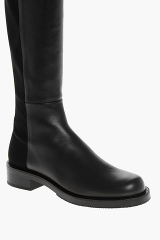 Stivali Sopra al Ginocchio in Pelle con Design Pull-on