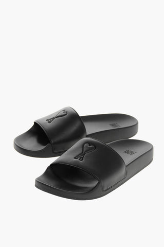 Slides in Eco-pelle con Logo in Rilievo