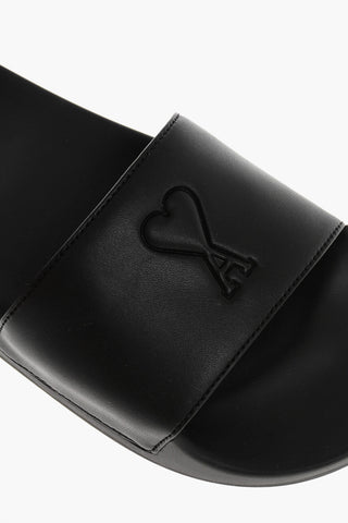 Slides in Eco-pelle con Logo in Rilievo