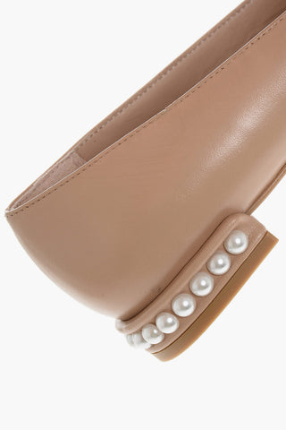 Leather PEARL Ballet Flats with Patent Contrasting Toe