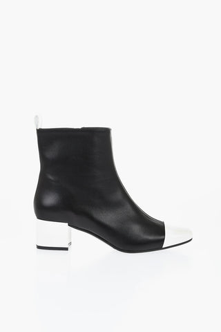 Zweifarbige Stiefeletten ESTIME BIS mit Lackdetails 6cm