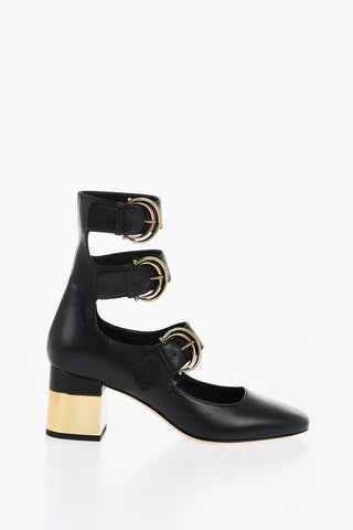 Leather Mary Jane Pumps 6cm