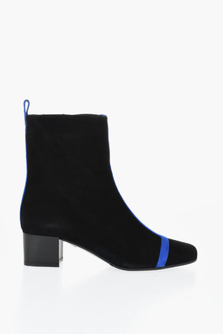Suede Ankle Boots AUDREY with Contrast Detail 5cm