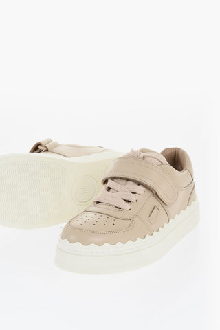 Leather LAUREN Sneakers with Velcro Detail