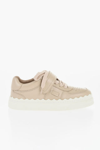 Leather LAUREN Sneakers with Velcro Detail