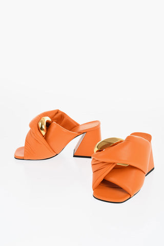 Leather Sandals TWIST with Chain Detail 8cm