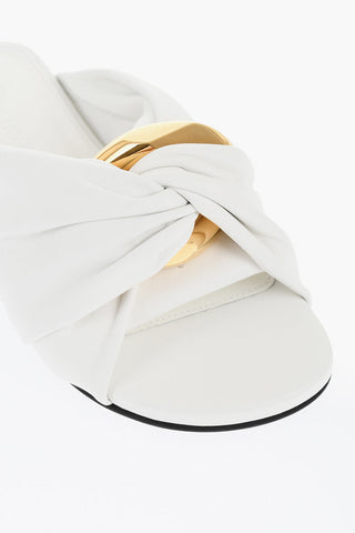 Leather Slides KNOT with Chain Detail