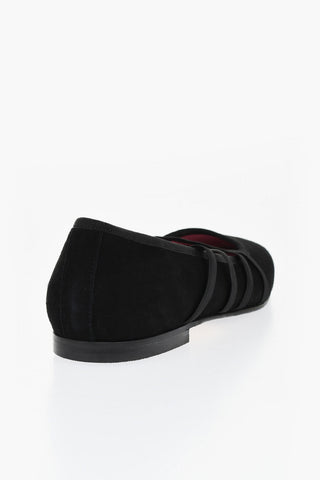 Suede Ballet Flats TUTU with Elastic Details