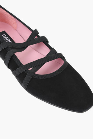 Suede Ballet Flats TUTU with Elastic Details