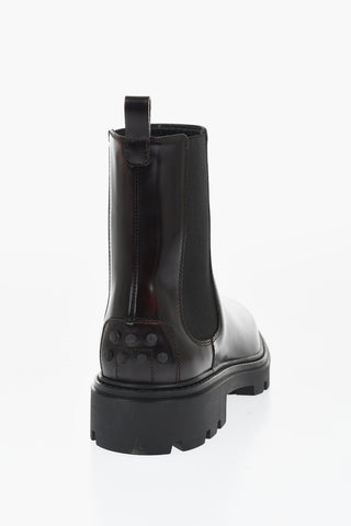 Brushed Leather Chelsea Booties