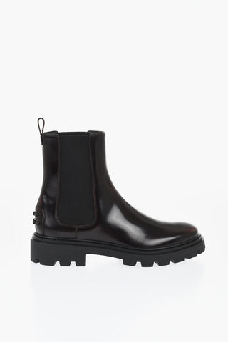 Brushed Leather Chelsea Booties