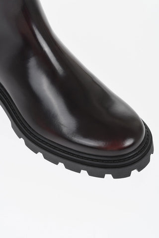 Brushed Leather Chelsea Booties