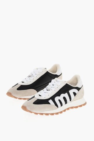 Sneakers in Tessuto e Suede con Logo in Applicazione