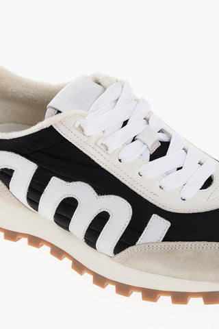 Sneakers in Tessuto e Suede con Logo in Applicazione