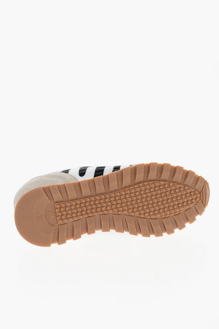 Sneakers in Tessuto e Suede con Logo in Applicazione