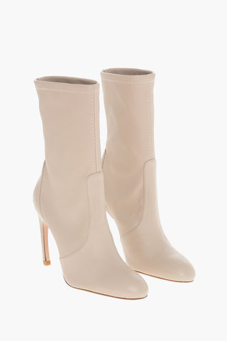 Leder-Stiefeletten DUNE mit geschwungenem Absatz 10cm