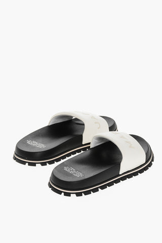 Slides in Pelle THE SLIDE con Logo in Rilievo