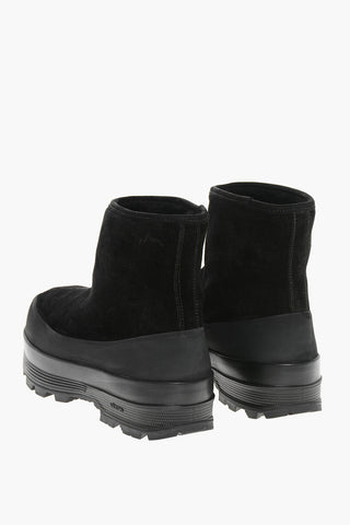 Solid Color Suede Booties with Sole 6cm