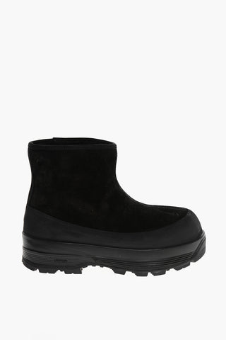 Solid Color Suede Booties with Sole 6cm