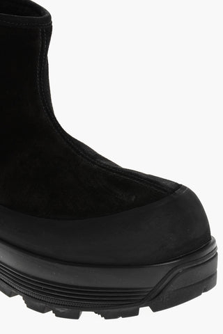Solid Color Suede Booties with Sole 6cm