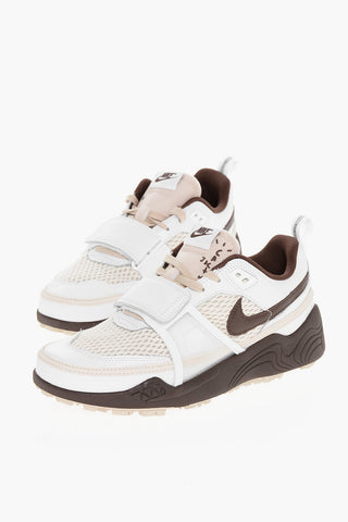 Tricolor Fabric and Leather Low-Top Sneakers