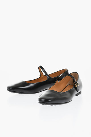 Leather Mary Jane Ballet Flats