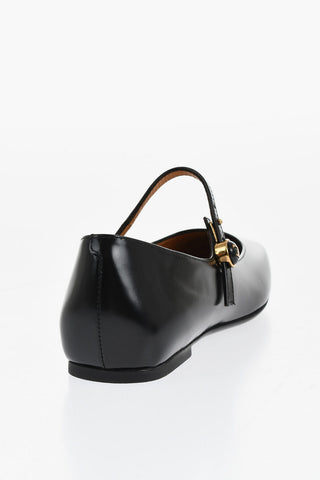 Leather Mary Jane Ballet Flats