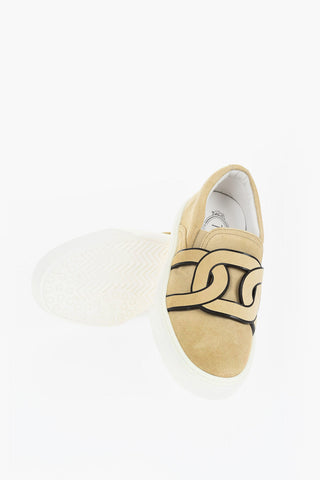 Slip-On-Sneaker aus Wildleder mit Front-Logo