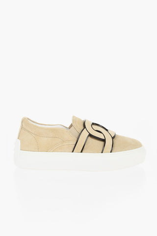 Slip-On-Sneaker aus Wildleder mit Front-Logo
