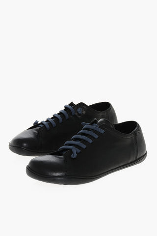 Sneakers Basse In Pelle a Tinta Unita