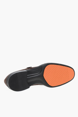 Suede Double Buckle Monk Strap Shoes