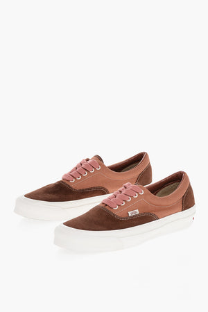 TAKAHAYASHI Low Suede and Fabric Sneakers with Removable Detail
