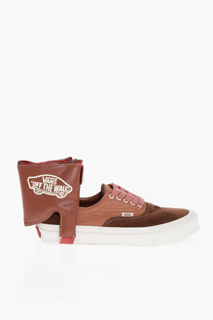 TAKAHAYASHI Low Suede and Fabric Sneakers with Removable Detail