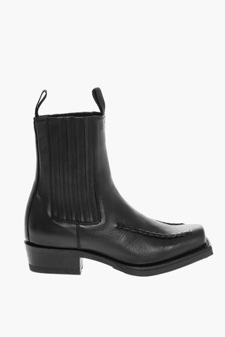 Leather Chelsea Boots with Square Toe 3cm