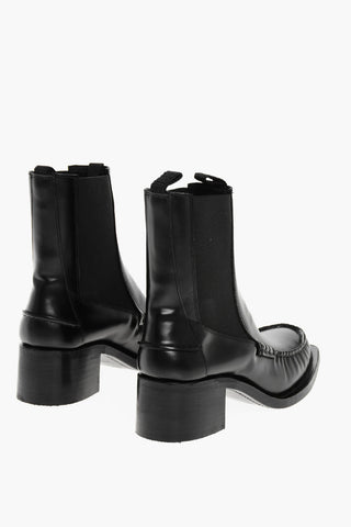 가죽 첼시 앵클부츠 스퀘어 토 5cm