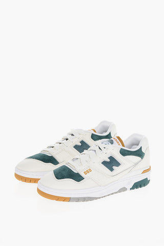 Two-Tone Low-Top Sneakers with Suede Details