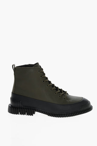 Leather MUGELLO Combat Boots with Track Sole