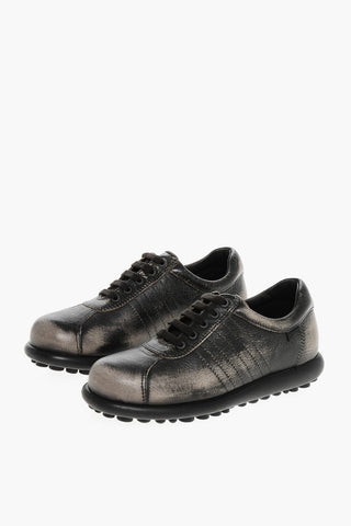 Low Leather Sneakers PELOTAS Faded Effect