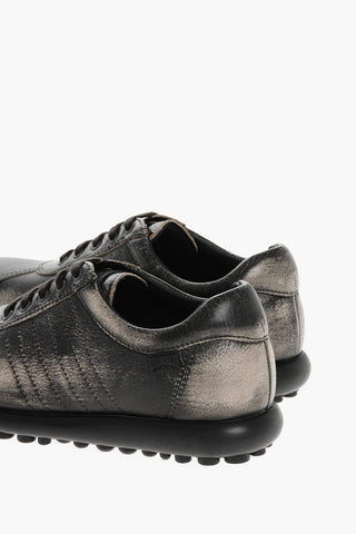 Low Leather Sneakers PELOTAS Faded Effect