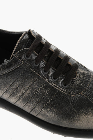 Low Leather Sneakers PELOTAS Faded Effect