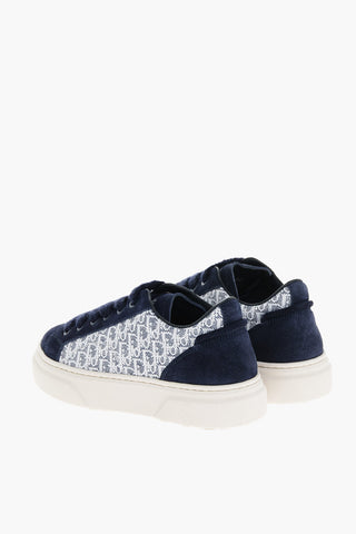 Suede and Jacquard Low-Top Sneakers