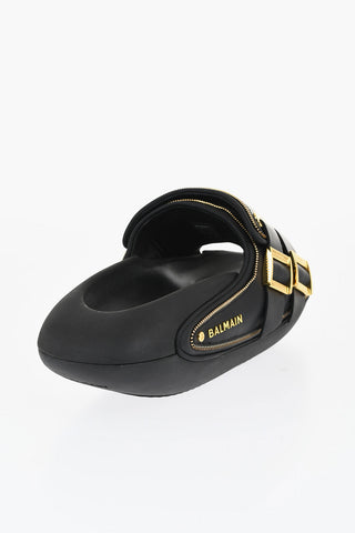 Padded Leather B-IT Sandals with Zip Details