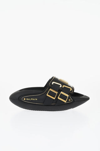 Padded Leather B-IT Sandals with Zip Details