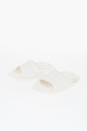 Quilted Leather Sandals B-IT-PUFFY with Gold Logo and Chunky Sole