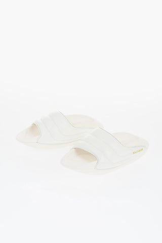 Sandalen B-IT-PUFFY aus gestepptem Leder mit goldenem Logo und klobiger Sohle