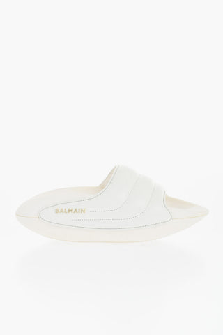 Sandali B-IT-PUFFY in Pelle Trapuntata con Logo Dorato e Suola Chunky