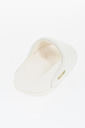 Quilted Leather Sandals B-IT-PUFFY with Gold Logo and Chunky Sole