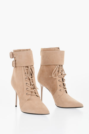 Suede Ankle Boots URIA with Back Zip and 9cm Heel