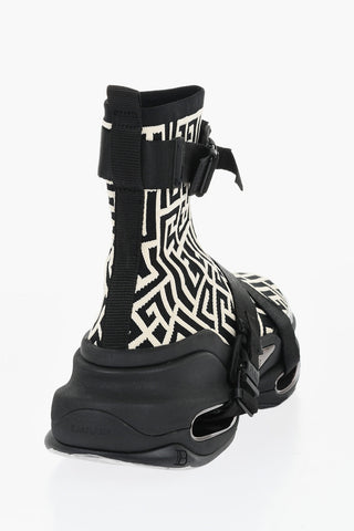 Fabric B BOLD HIKING Sock Sneakers with All-Over Monogram and Chunky Sole