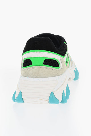 Mesh And Suede Low-Top Sneakers B-EAST With Contrast Details